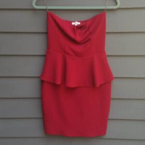 Charlotte Russe Red Strapless Tiered Dress Size Medium